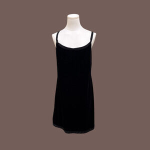 Hillard & Hanson Tank Dress | Black Sueded Beaded | Size 10 | Vintage
